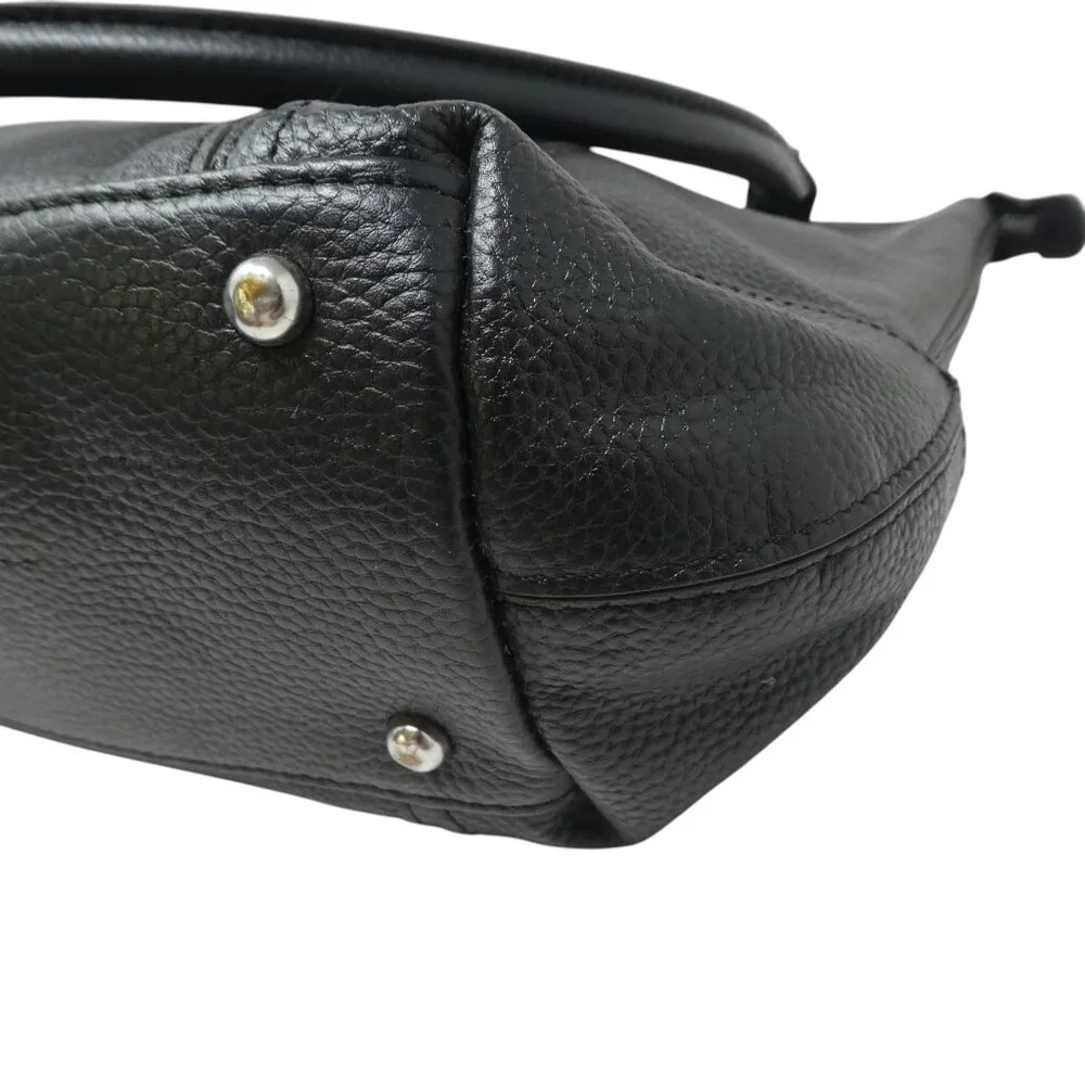 Lodis Black Pebbled Leather Tote Shoulder Bag Purse